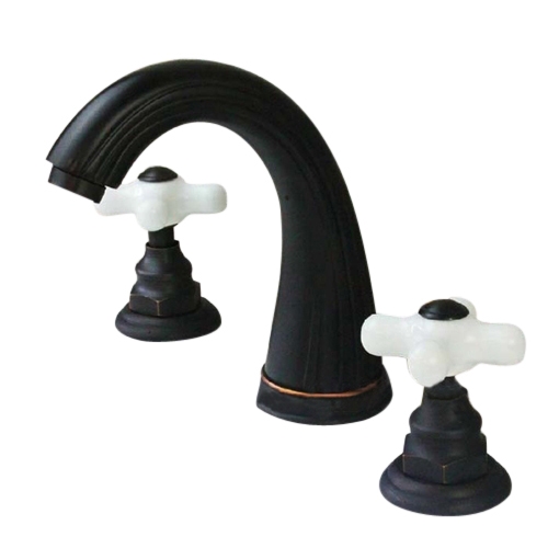Euro Dual Ceramic Handle Sink Faucet Oil Rubbed Bronze Bathroom Basin Sink Tap